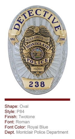 Montclair Police Department Anniversary Badge