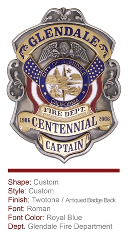 Glendale Fire Department Anniversary Badge